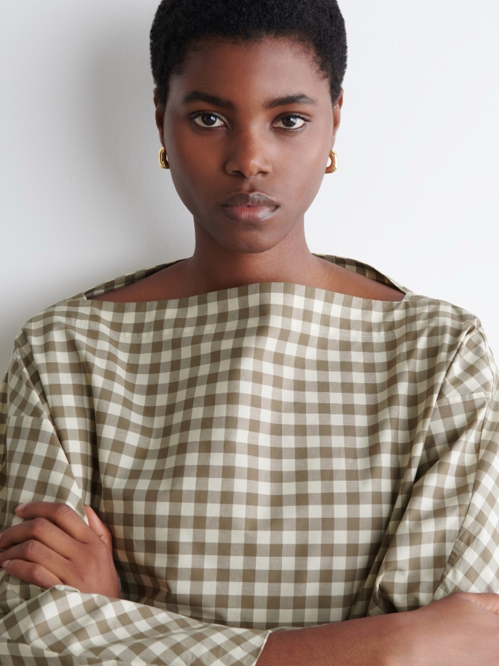 COS Boat-Neck Cotton Blouse - Picture 3 of 7